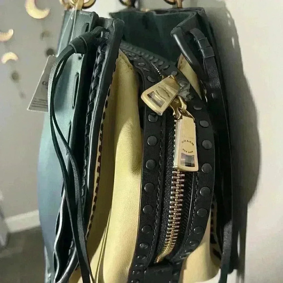 NWT COACH 37391 Dreamer Tote 34 in Colorblock Evergreen Whipstitch Rivets - Picture 8 of 16